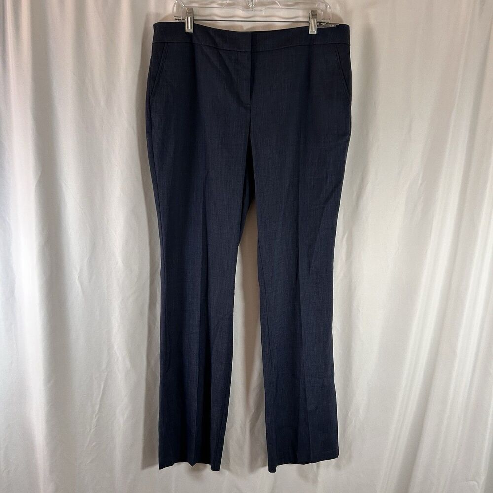 New NY & Company 7th Avenue Pant Women's 12 Grey Straight Leg Flat Front